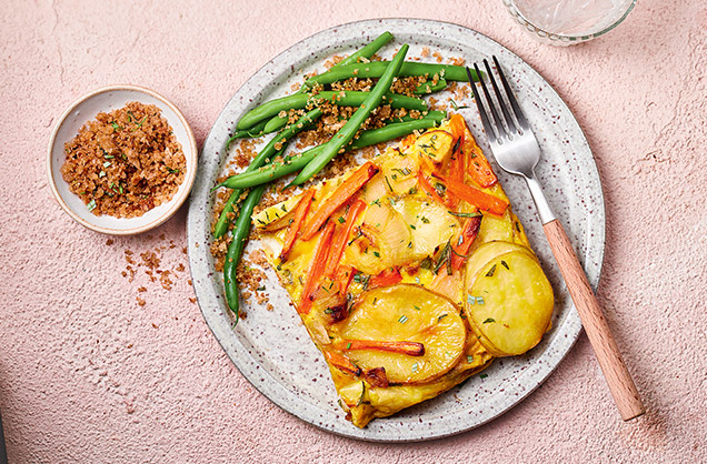 Thursday: Rosemary root veg frittata