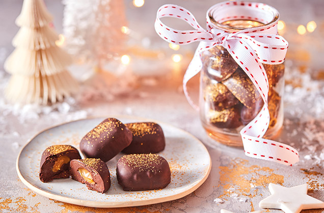 Chocolate and salted caramel bites