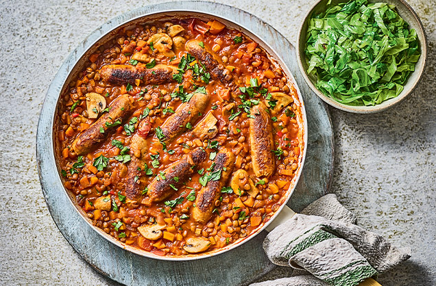 Monday: Sausage and lentil cassoulet