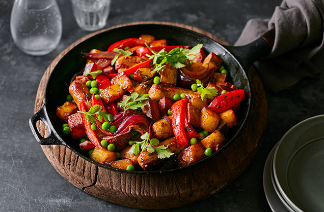 Wednesday: Sausage, red pepper and potato hash