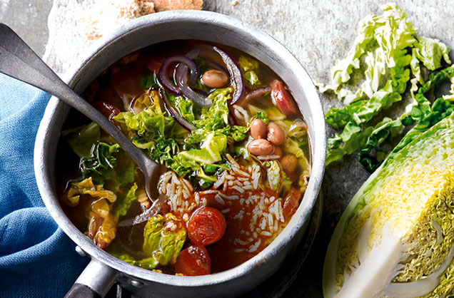 Monday: Savoy, chorizo and borlotti bean broth