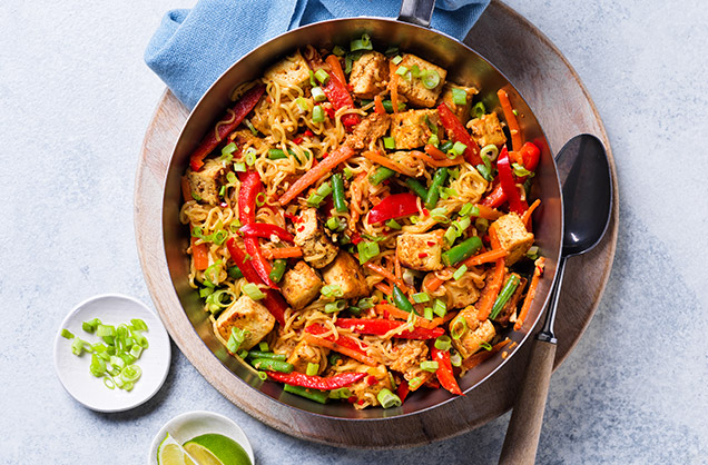 Tuesday: Singapore-style noodles with crispy tofu