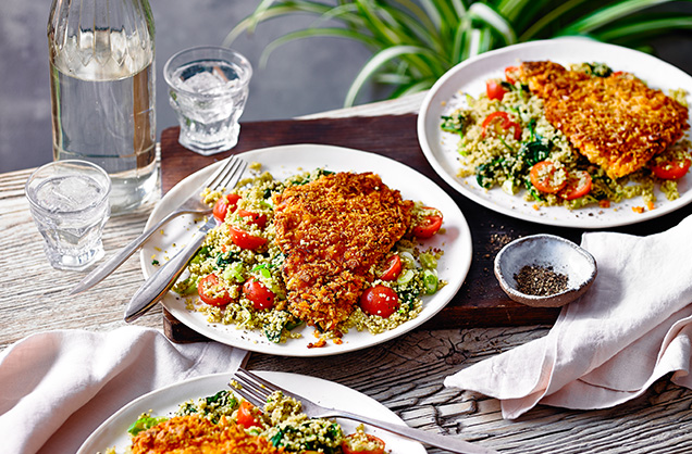 Friday: Spiced chicken escalope with couscous salad