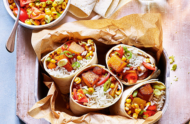 Thursday: Spicy swede burritos with corn salsa