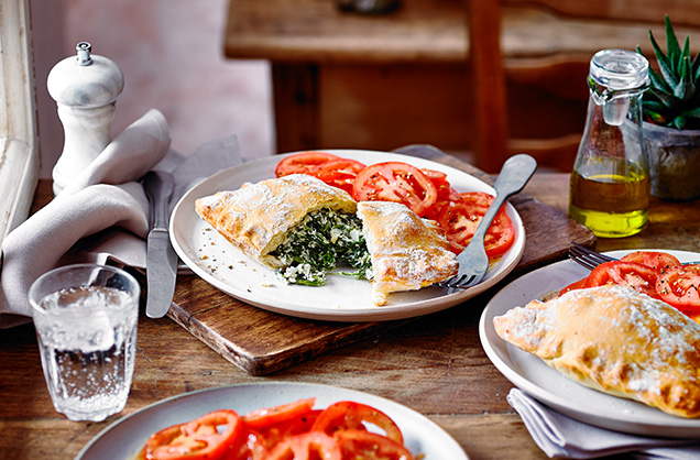 Friday: Spinach and ricotta calzone