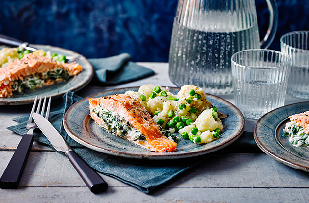 Tuesday: Spinach stuffed salmon