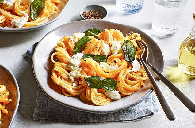 Wednesday: Squash, sage and mozzarella pasta