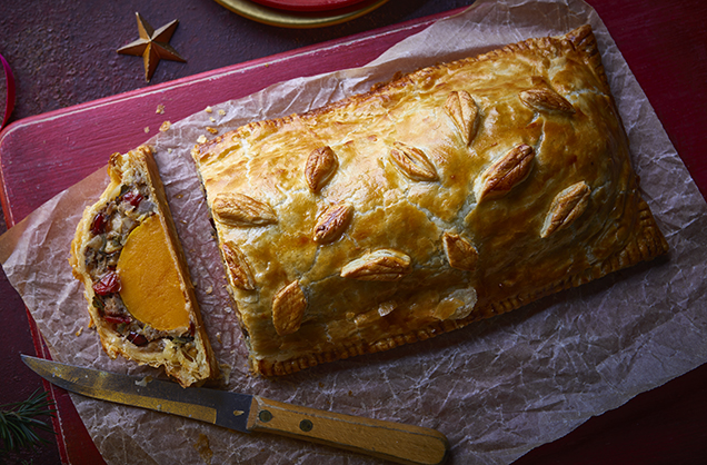 Squash, cranberry and mushroom wellington