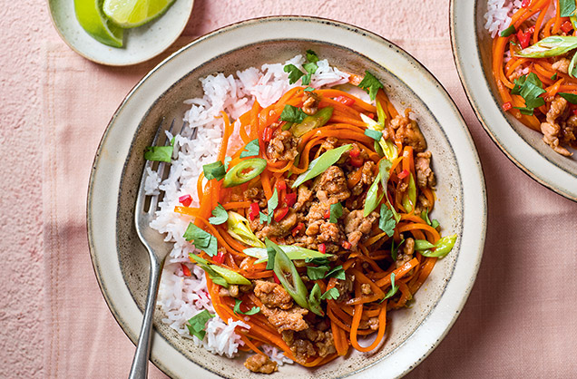 Monday: Sticky chilli chicken stir-fry