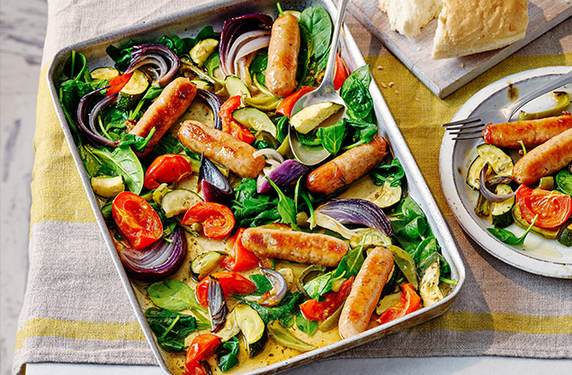 Tuesday: Summer veg and sausage casserole