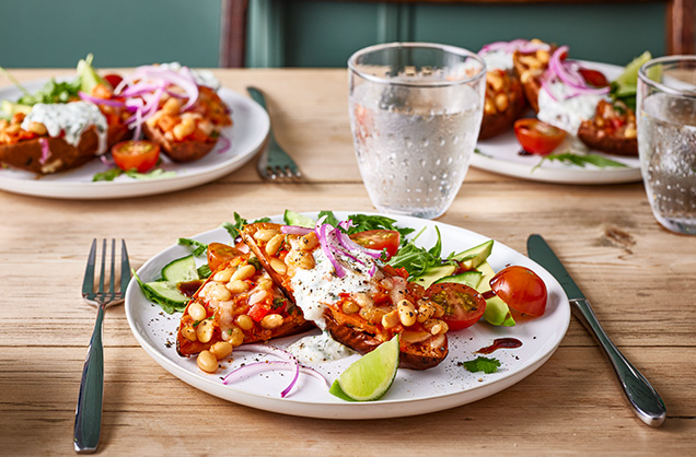 Loaded sweet potato skins