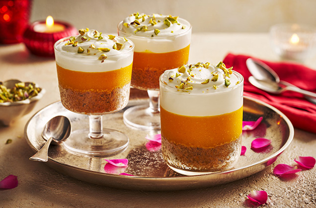 Mango and rose malai pots recipe