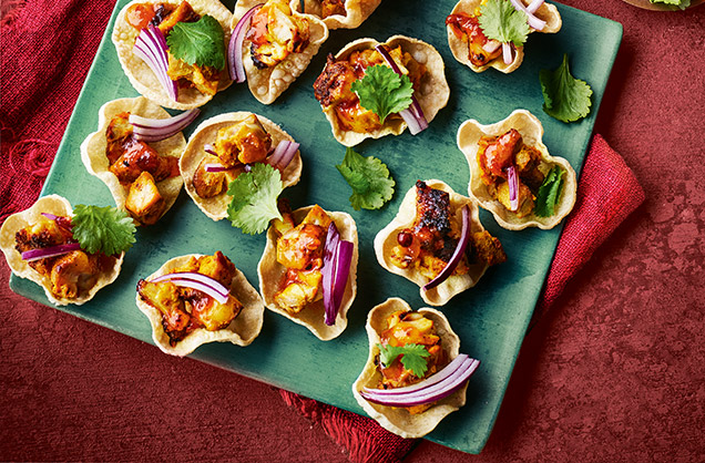 Tandoori chicken poppadoms recipe