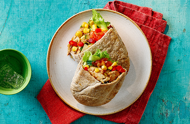 Mackerel stuffed pitta breads