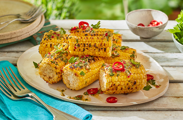 Miso-buttered corn on the cob