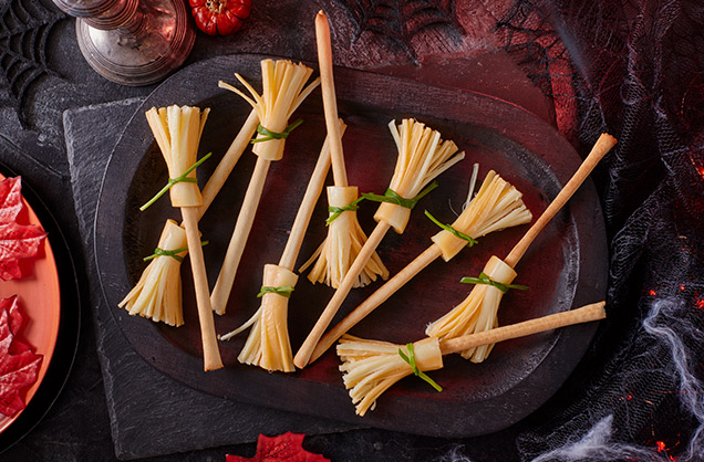 Cheese straw broomsticks