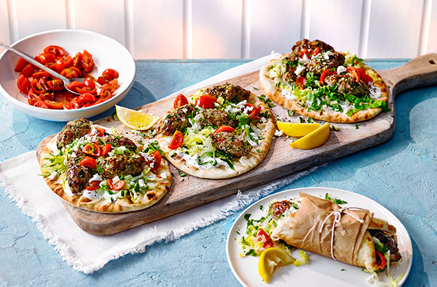 Friday: Turkey kofta with flatbreads