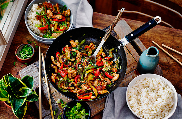 Tuesday: Turkey and peppers stir-fry