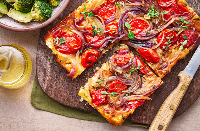 Upside-down tomato tart