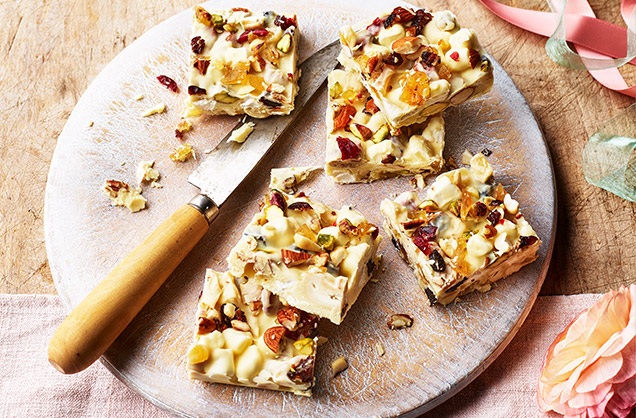 White chocolate and ginger rocky road