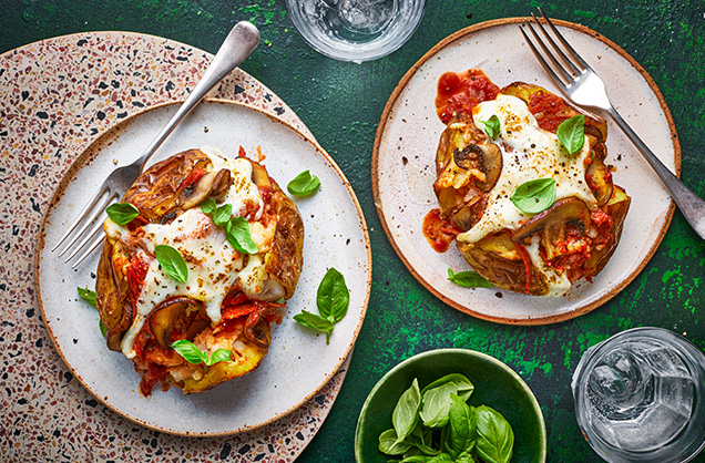 Pepperoni pizza jacket potatoes