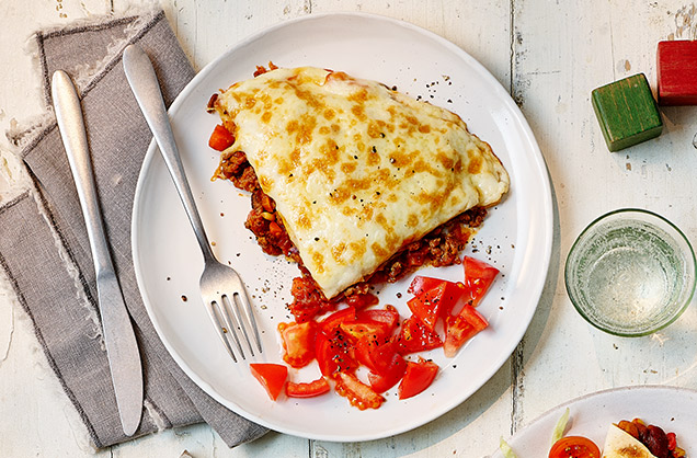 Cheat's tortilla lasagne