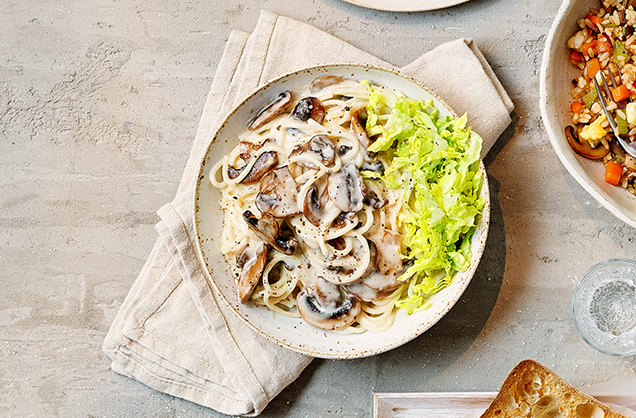 Wednesday: Cheesy mushroom pasta