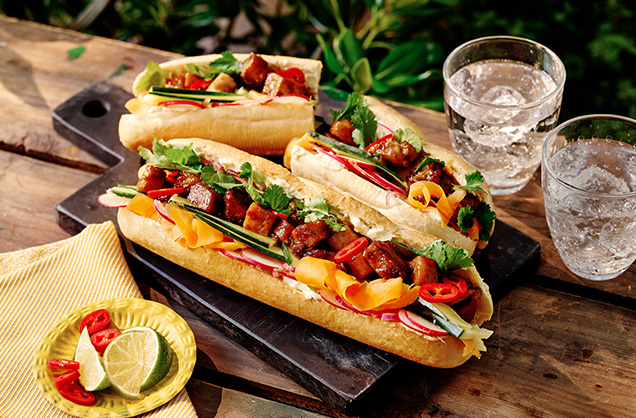 Leftover pork bánh mì