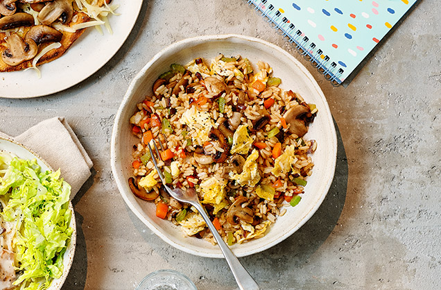 Tuesday: Veggie egg fried rice 