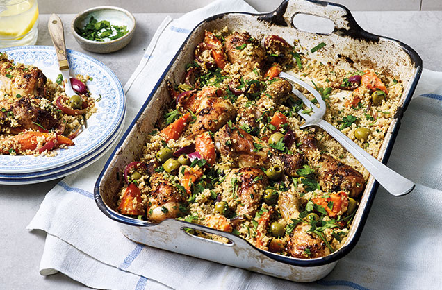 Chicken tagine traybake