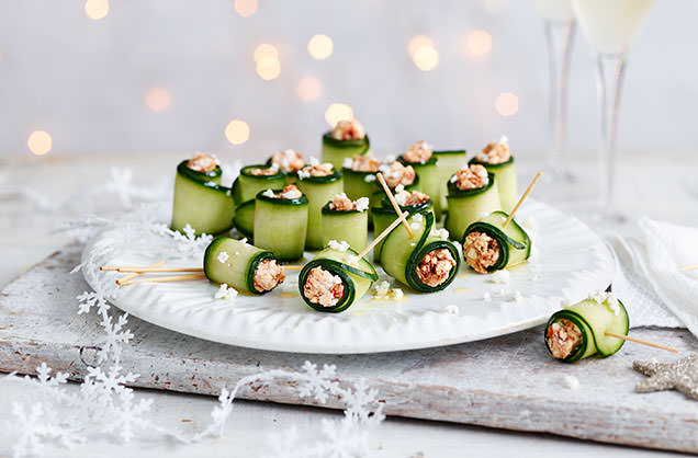 Cucumber and feta rolls