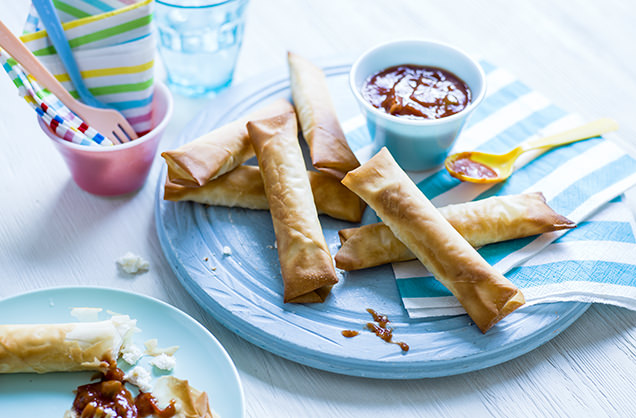 Feta and filo rolls