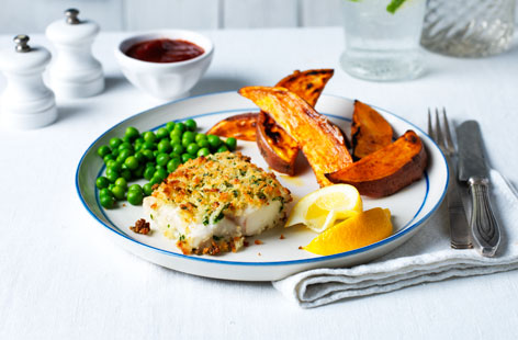 Healthy fish and chips