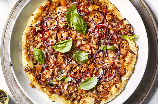 Meat feast frying pan pizza 