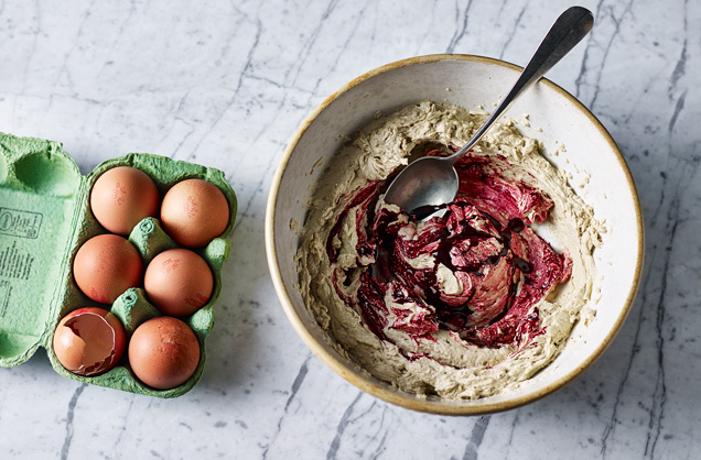 Make the red velvet dough
