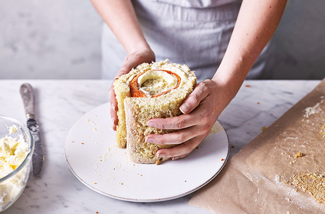 Continue wrapping the cake