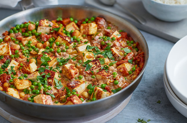 Pea and paneer curry