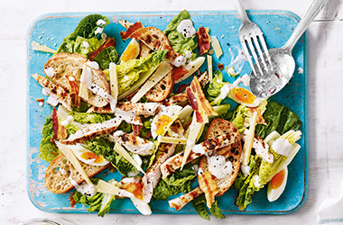 Lighter chicken Caesar salad