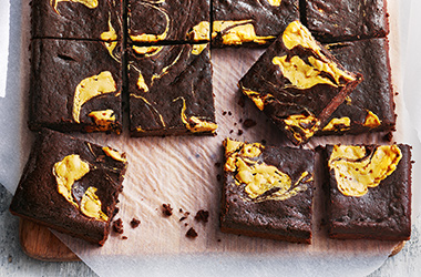 Black bean and peanut butter brownies