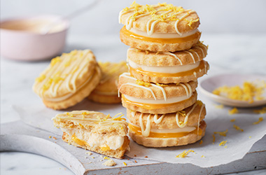 Lemon and elderflower shortbread sandwiches