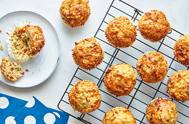 Pepper and parsnip savoury muffins