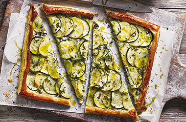 Potato and courgette tart
