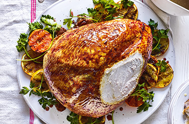 Turkey crown with cranberry glaze