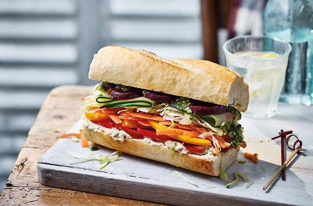 Loaded sarnie: Rainbow roll