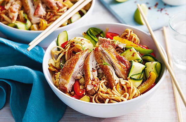Monday: Bang bang chicken noodle stir-fry