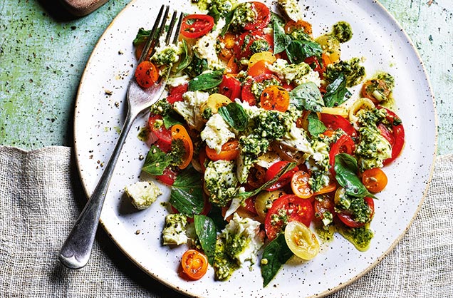 Marinated mozzarella salad