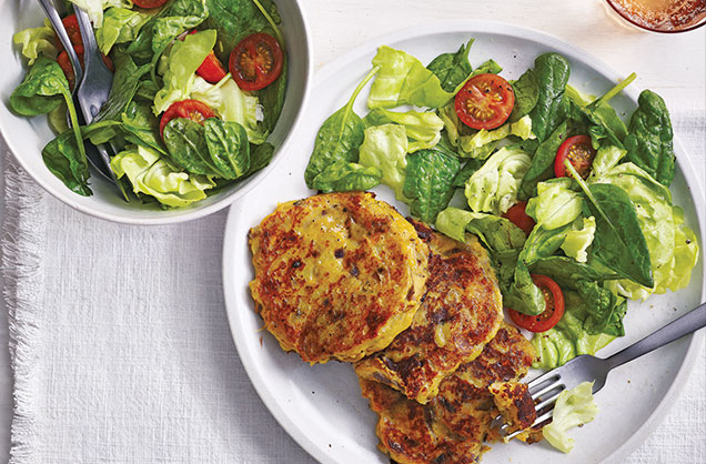 Sweet potato and blue cheese pancakes