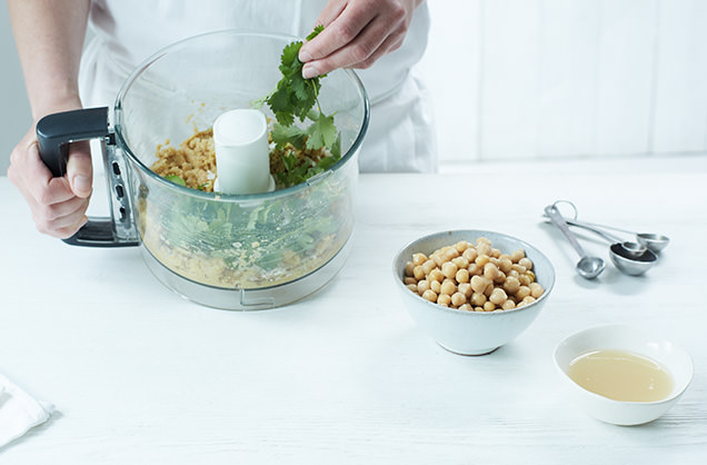 Make the falafel mixture