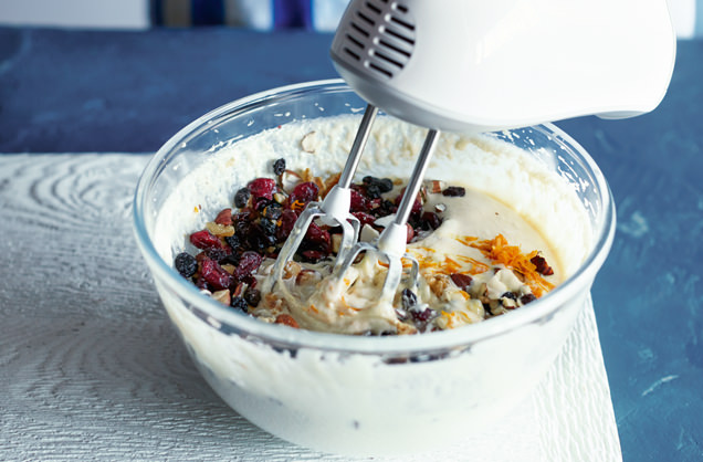 Add the fruits and nuts