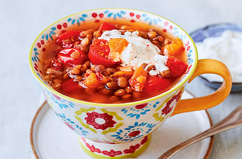 Lentil and apricot tagine